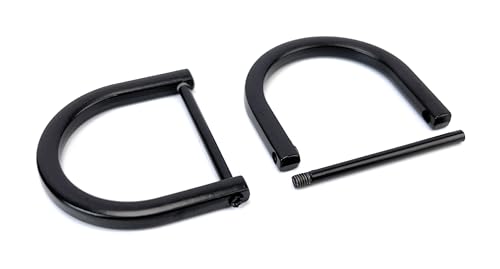 VersaKits 4 Pcs 1-1/4'' Matte Black Screw-in D Rings for Purse