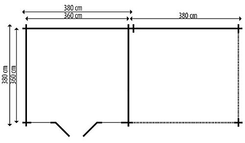 Gartenhaus HANNOVER Blockhütte Blockhaus Holzhaus 380 x 380 x 380 cm - 45 mm – Bild 5
