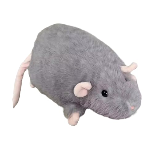 Image of Grey Rat Plush Realistic Stuffed Mouse Animal Toy