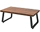 Couchtisch aus Massivholz und Metall, geneigter Fuß