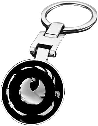 PSL Unique Black Chrome Automotive Keyring Metal Car Brand Logo Keychain Compatible with Vaux Cars