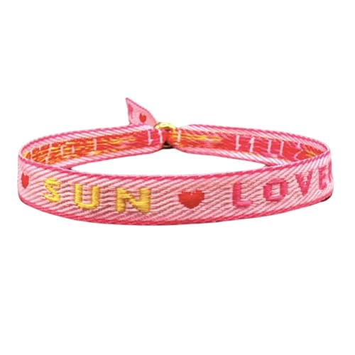happymaker - Boho Schmuck Damen, Stoffarmband mit Statement - Sun Lover -...