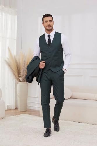 Suits for Men 3 Piece Mens Suit Slim Fit Peak Lapel Two Button Blazer for Wedding Party Jacket Vest Pants Sets4