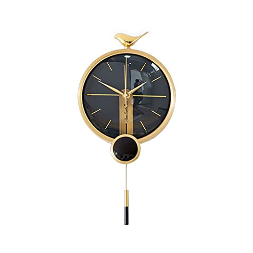 Relojes de pared para sala de estar modernos Reloj de pared Reloj de aves de cobre Home Sala de estar Dormitorio Decoración Mute Wall Clock Péndulo Reloj Batería Powered 23.6 / 27.1 Pulgadas Relojes d