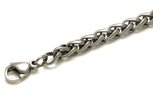 True Titanium 4MM Wheat Chain Link Necklace2