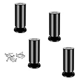 SetSailW Juego de 4 Patas para Mesas Altas Patas Muebles Cocina Pies para Mesa Escritorio para Muebles, Altura Ajustable de Acero Inoxidable Patas de Mesa,black-15CM(5.9IN)