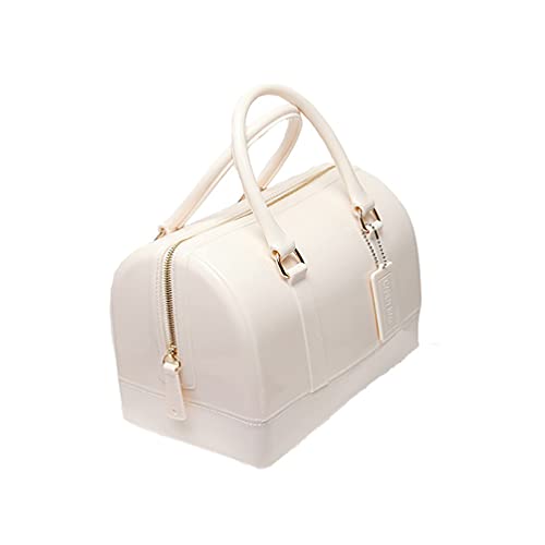 Image of Ladies Summer Jelly Pillow-shaped Top Handle Handbag Candy Color Transparent Crystal Purse