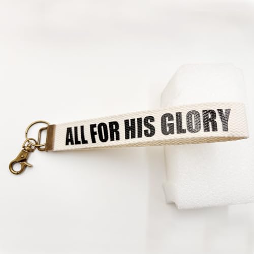 Image of Make Heaven Crowded Christian Keychain Cotton Wristlet Keychain Bronze Key Fob Soft Car Keychain Wristlet