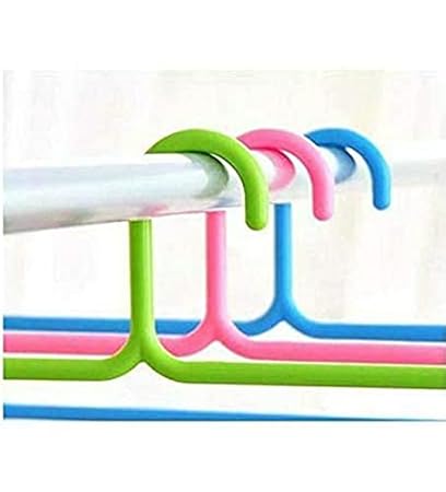 Generic Multilayer Space Saving Hangers(Pack of 2) (1 Green, 1 Pink)