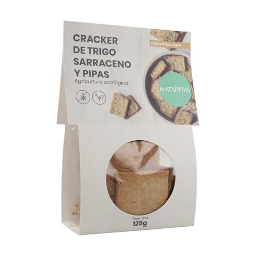 Crackers de trigo sarraceno y pipas Bio 125 g Naturitas Essentials | Vegano | Sin gluten | Sin lactosa |