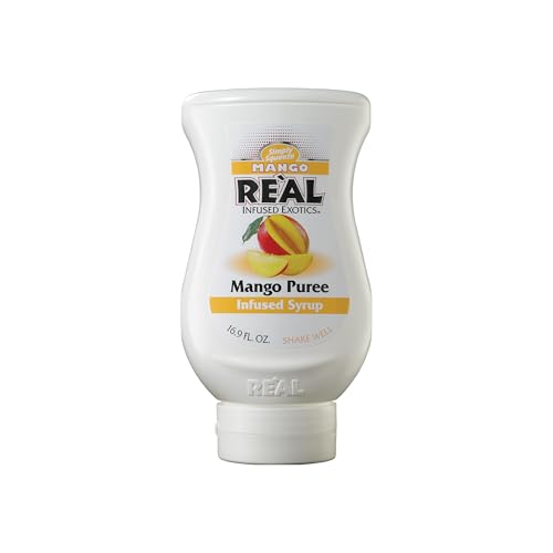 Reàl Syrup | Mango Puree Infused Fruit Syrup | Made with Real Mango | 500ml |Natural Ingredients| Cocktails Baking Smoothies Mixing Drinks Desserts Cooking
