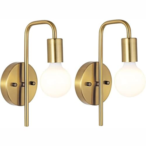 Aplique de pared moderno para eliminar sombras en el tocador del baño con dos lámparas E27 oro 2