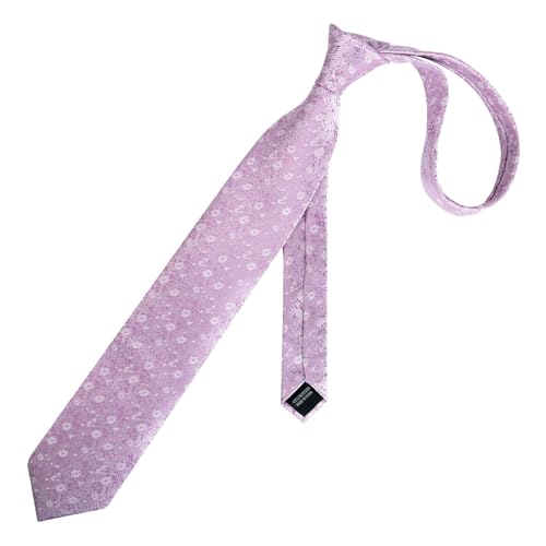 Image of Alizeal Mens 3.15inches Exquisite Floral Tie with Small Flower Printed Pocket Square