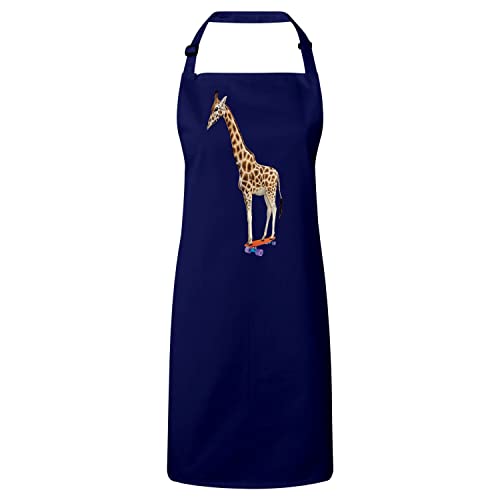 Tablier cuisine premium Skate Girafe pour offrir un cadeau insolite plein d'humour