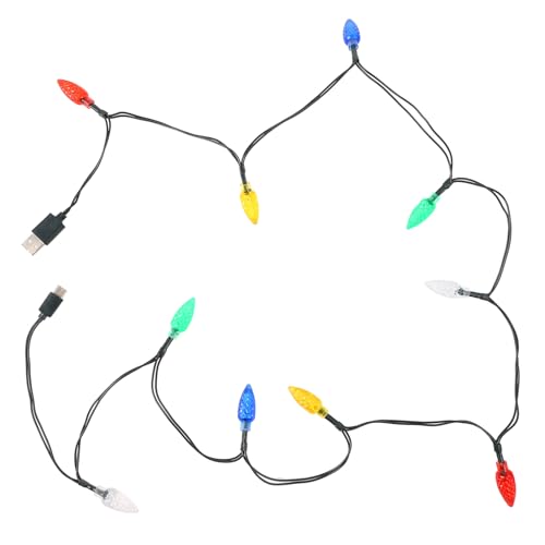 Amosfun Christmas Light Phone Charger Cord, 55 Inches Novelty Type-C Mobile Phone Charging Cable USB Smartphone Charger Cable With 10 Colorful LED String Bulb