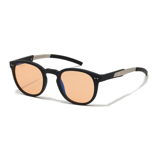Image of Horus X • Round Blue Light Glasses Men and Women | Computer Glasses for Screens Anti-Fatigue & Eyestrain Relief | Revo Amber