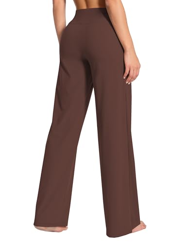 Image of BUBBLELIME Women High Waist Wide Legs Yoga Pants Loose Sweatpants Pockets | 29 inch /31 inch /33 inch /35 inch /37 inchInseam,2 Styles / Dress /Basic,Lounge,Comfy,Stretch Casual Work
