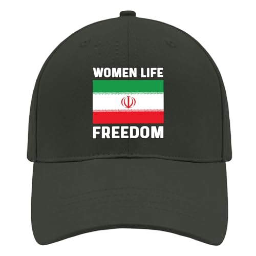 Image of ZHZQIHFX Women Llife Freeddom Womens Ball Cap Iran Baseball Hats for Mens Lids Hats Light Weight Baseball Cap Men Blackish Green