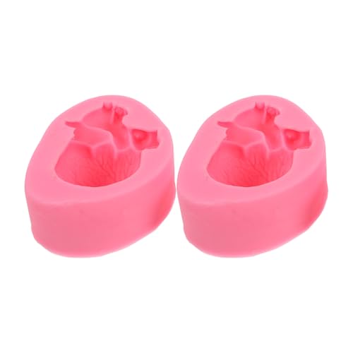 LIGIGWASH Molde de Silicona para Hornear 2 Piezas Forma de Corazón Rosa para Halloween, Moldes para Fondant y Chocolate, Accesorios DIY para Repostería y Decoración Festiva