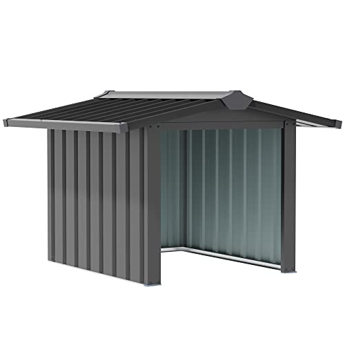 Outsunny Abri de Jardin pour Tondeuse à Gazon Robot-Tondeuse - Garage Tondeuse Robot - tôle Acier Noir