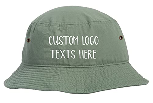INK STITCH 1500 Adult Unisex Unisex Custom Design Your Own Stitching Bucket Hats (Green Tea L/XL)