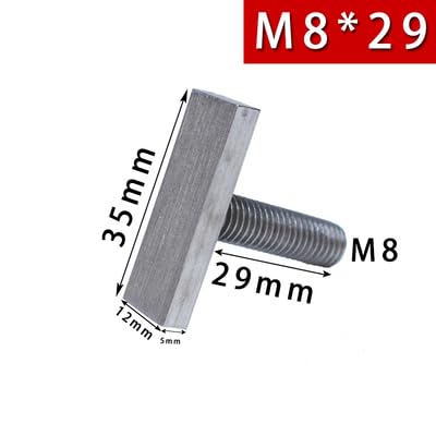 1PCS T Type Screw Rectangle Welding Screws Square Head Bolts M8 M10 - (Size: M8x29mm)