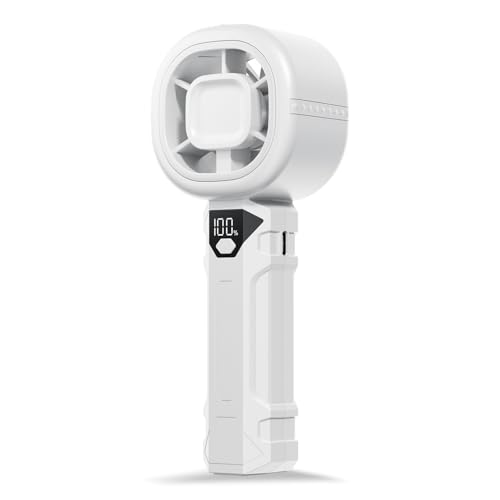 Kukiwhy Handventilator Tragbarer Mini Ventilator mit Digitalanzeige Klein USB Ventilator Akku Aufladbar Wiederaufladbar Hand Ventilatoren Für Reisen Büro Zuhause Draußen Geschenke für Frauen Männer