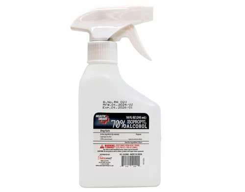 Health Smart 70% Isopropyl Alcohol Multipurpose Spray, First Aid Antiseptic & Surface Cleaner, 10 Ounce