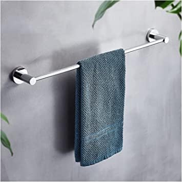 KSIS 24 INCH Premium Towel Rod Chrome Finish Bathroom Accessories Hanger (Stainless Steel) 24 inch 1 Bar Towel Rod (Steel Pack of 1)-image-18