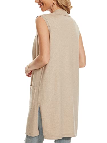 Image of Beautiful Nomad Sleeveless Cardigans for Women Long Sweater Vest