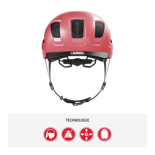 ABUS HYBAN 2.0 Fahrradhelm, Rot (Living Coral), M – Ansicht 2