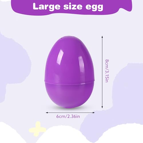 Image of 12Pcs Plastic Bright Easter Eggs Assortment, 3.15'' Fillable Easter Eggs Empty Bulk, Perfect for Easter Egg Hunt /Surprise Egg (Pack of 3)