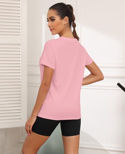 Image of KevaMolly Workout Tops for Women UPF50+ Breathable Loose Fit Yoga T Shirts Short Sleeve Running Gym Athletic Tee Top