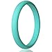 Egnaro Silicone Wedding Rings For Women,Diamond Pattern-6 Rings Pack - Glitter Black,Turquoise,Pink,Golden,Purple,Blue