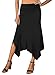 DJT Women's Flowy Handkerchief Hemline Midi Skirt Medium Black