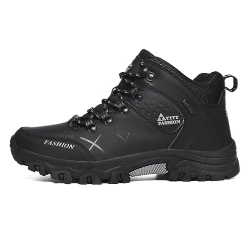 Xuanke Chaussures de randonnée pour homme et femme - Imperméables - Confortables et légères - Pour le camping, Noir , 44 EU