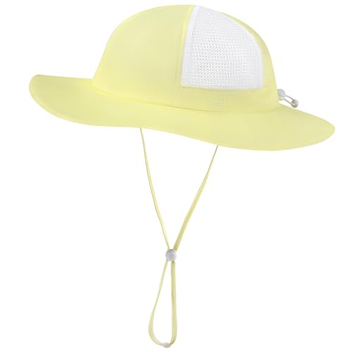 Image of BASSDASH Kids UPF 50+ Wide Brim Sun Hat for Summer Beach Outdoor