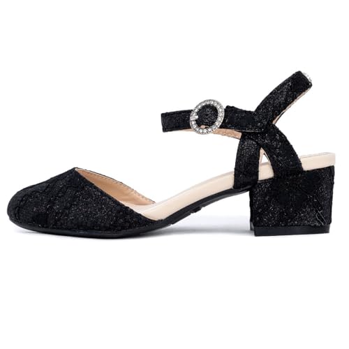 Nine West Girls Sandals Low Heel Dress Pump Ankle Strap Closed Toe Wedding Party for Big Kids & Little Kids2