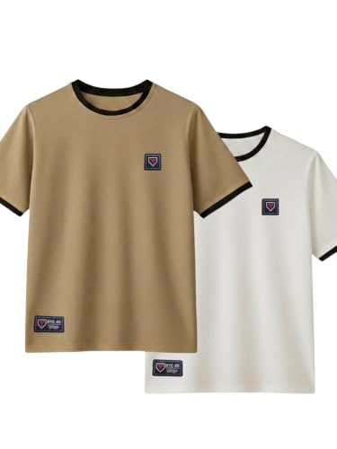 Image of YAZOLE Men's Round Neck Solid T Shirt | Regular Fit Lycra Blend Half Sleeve Tee | Casual Gym Running Walking Sports Office Travel | Stretch Fabric | Comfortable for Everyday use | (S to XXL)
