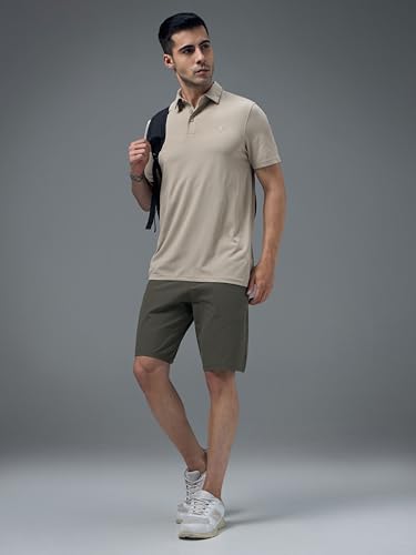 Image of TECHNOSPORT Men's Regular Fit Solid Sports Shorts with Duracool+ for Running, Training & Workout Wear
