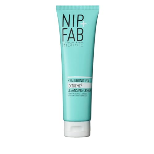 Nip + Fab Hyaluronic Acid Fix Extreme 4 Cleansing Cream, Gentle Cleanser, Face Wash, Anti-Aging and Hydrating for Dry/Sensitive Skin