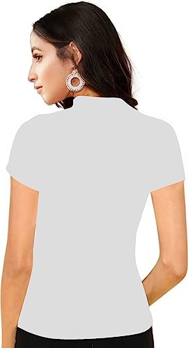 Image of Dream Beauty Fashion Women's Half Sleeve Round High Neck Top Elegant Casual Tee, Pack of 2-23 inch inches (Combo-Tripta Tiger)