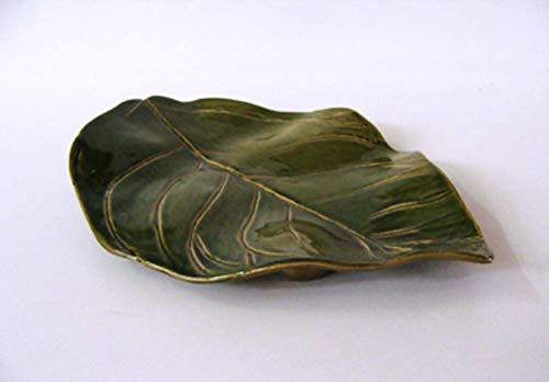 PROCERAMICO vajilla artesana hecho a mano Hoja limonero cerámica 30x20cm Plato cerámica fuente hoja
