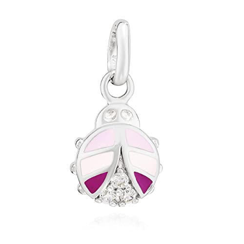 Pendentif coccinelle argent rose parfait cadeau porte-bonheur avec zircon brillant NKlaus 13595