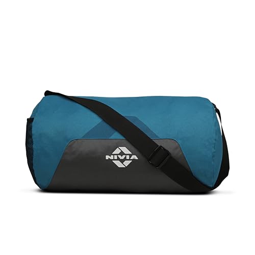 Image of Nivia Switch Duffle Bag 18.5L Polyester Gym Bag, Compact Sports Duffle for Men and Women, Lightweight Travel Training Bag, Gym Carry Bag (Teal Blue)