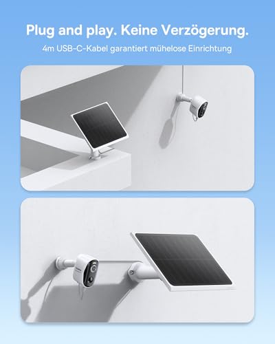 Baseus Security A1 3W Solarpanel für Überwachungskamera Aussen Akku, Solar Panel IP67 Wasserdicht, 4-Meter-Kabel, Solarmodul Kompatibel mit Baseus Kamera N1, S1 Series Für Unendliche Solarenergie