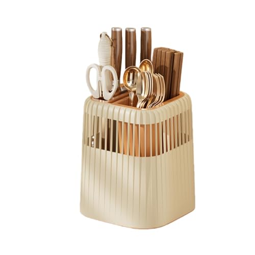 Lamantt収納ボックス 排水ラック 大容量 排水穴付き 防塵 防湿 通気性 組み立て簡単 キッチンシンク 省スペース U字型 包丁・まな板ラック 箸置き付き (クリーミーな白い正方形)