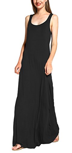 Urban CoCo Women's Scoop Neck Solid Sleeveless Summer Beach Tank Top Casual Maxi Dress2