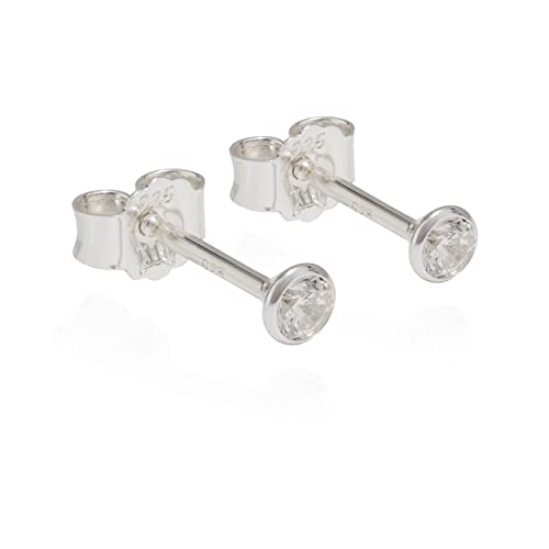 Pendientes de plata de ley 925 NKlaus con circonitas blancas de alta joyería y brillo puro