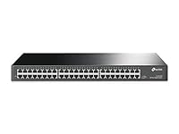 TP-Link 48-Port Gigabit Unmanaged Rackmount Ethernet Switch, 10/100/1000Mbps RJ45 Ports, Energy Power Saving, Plug & Play, Auto MDI/MDIX, Metal Casing, Fanless Design (TL-SG1048)